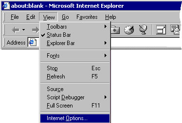   'Internet Options...'  'View'